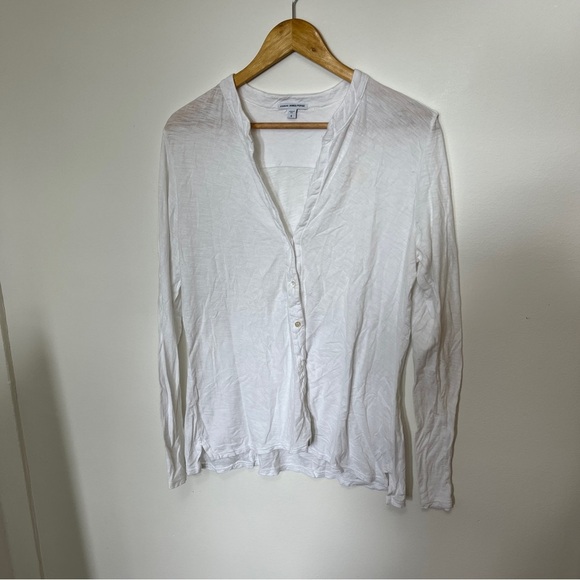 Standard James Perse White Button Up Shirt Size 4 Extra Large Neutral Minimalist - Picture 1 of 5